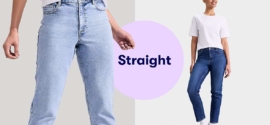 Slim straight jeans for women
