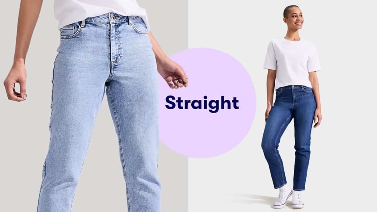 Slim straight jeans for women