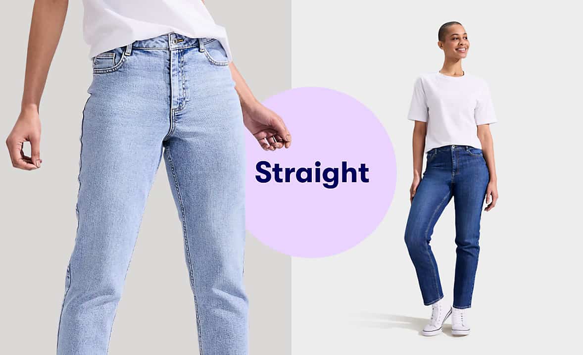 Slim straight jeans for women
